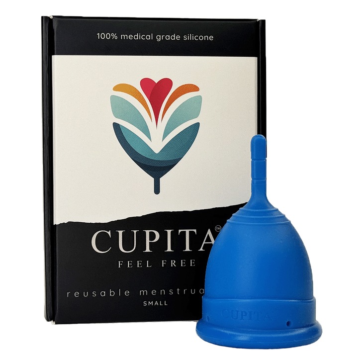 Cupa menstruala CUPITA, din silicon medical, reutilizabil, marimea S, albastru