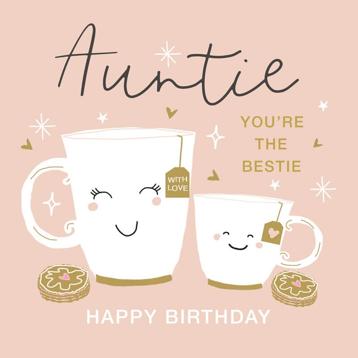 Felicitare din carton 15x15 cm pentru matusa Auntie the Bestie Hammond Gower