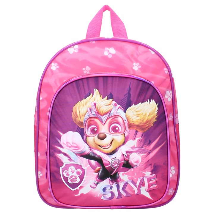 Ghiozdan cu doua compartimente, multicolor, 30x25x11 cm, cu bretele ajustabile si captusite, Paw Patrol The Mighty Movie Reach For The Skye