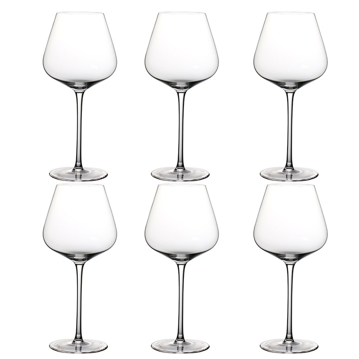 6 db-os borospohár készlet, pohár, átlátszó, 350 ml