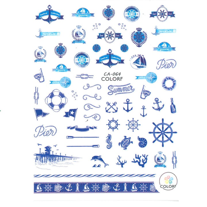 Set autocolante pentru unghii, Allepaznokcie, CA-064, multicolor, 10x8cm