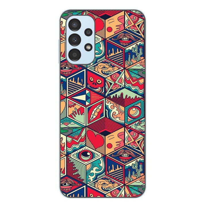 Husa compatibila cu Samsung Galaxy A23 4G, A23 5G Silicon Gel Tpu Model Pop Art Geometric