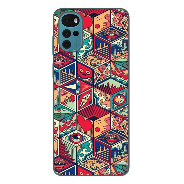 Капак, съвместим с Motorola Moto G22 Silicone Gel Tpu Pop Art Geometric Model