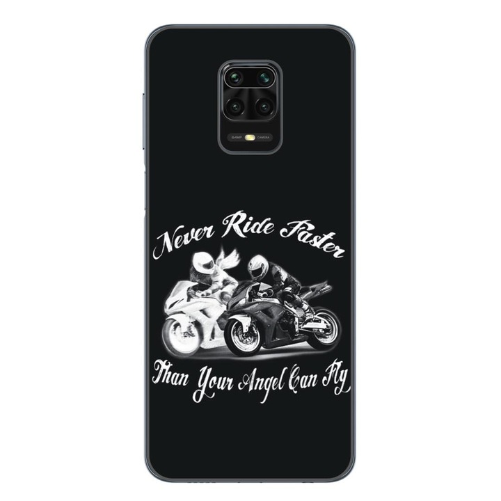 Husa compatibila cu Xiaomi Redmi Note 9 Pro Silicon Gel Tpu Model Never Ride Faster