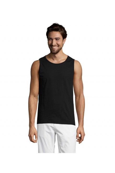 Férfi ujjatlan póló Sol's Justin - SO11465, Fekete
