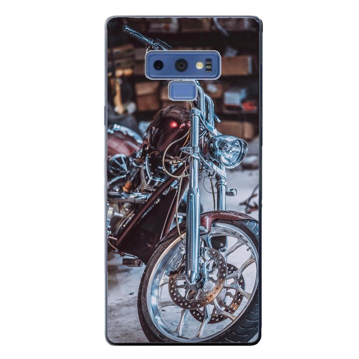Капак, съвместим със Samsung Galaxy Note 9 Silicon Gel Tpu Модел Harley Garage
