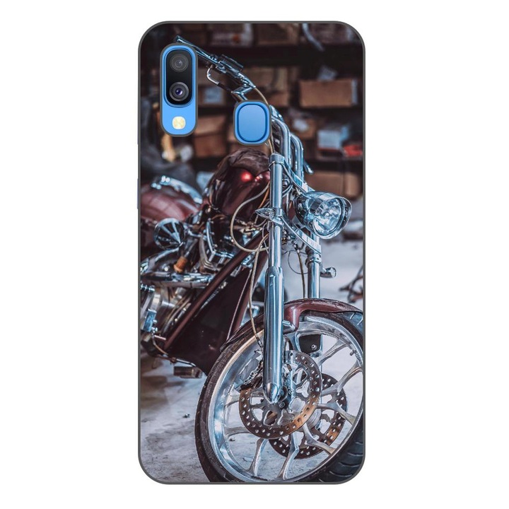 Husa compatibila cu Samsung Galaxy A40 Silicon Gel Tpu Model Harley Garage