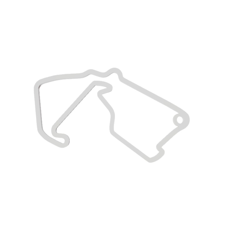 Kulcstartó, "FORMULA 1 SILVERSTONE", 31X 50 mm elefántcsont fehér