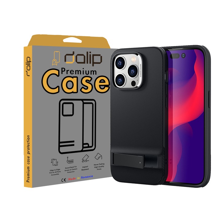 Кейс за Apple iPhone 13 Pro Max, Dalip Angles Cinema, силиконов, черен