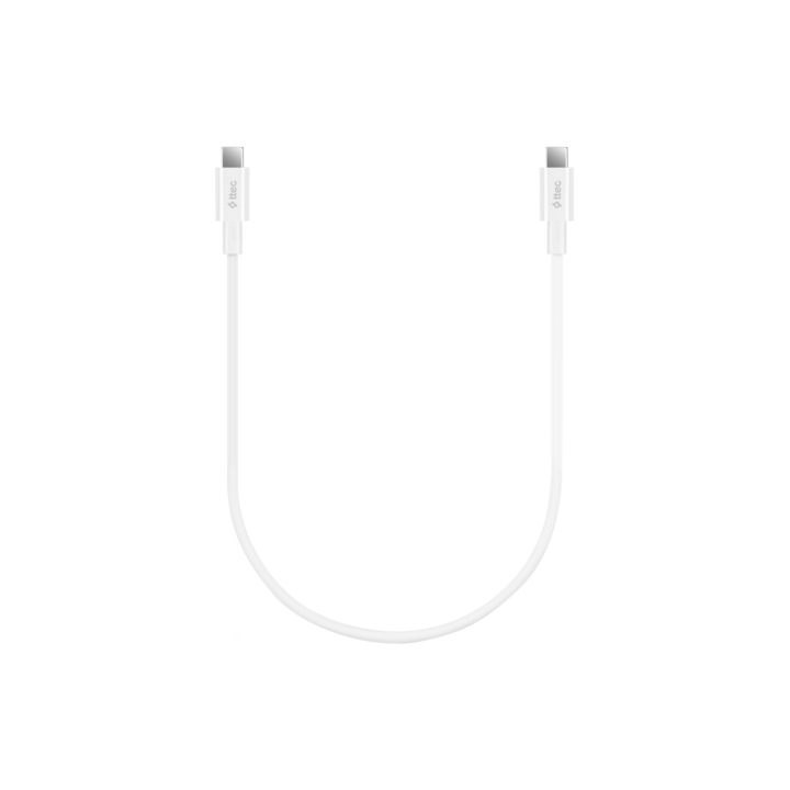 Data кабел ttec, Type-C - Type-C, 30cm, 65W, Fast Charge Cable, Бял