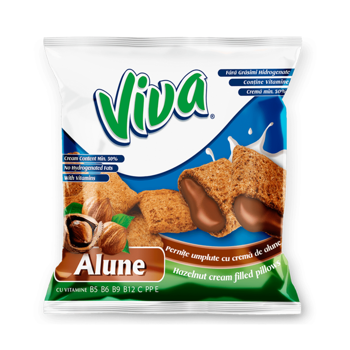VIVA Pernite umplute cu crema de alune, 6 x 100g