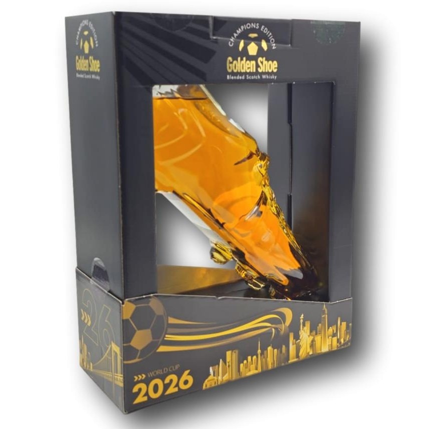 Cadou de colectie, model Golden Shoe Gift, cu whiskey scotian in