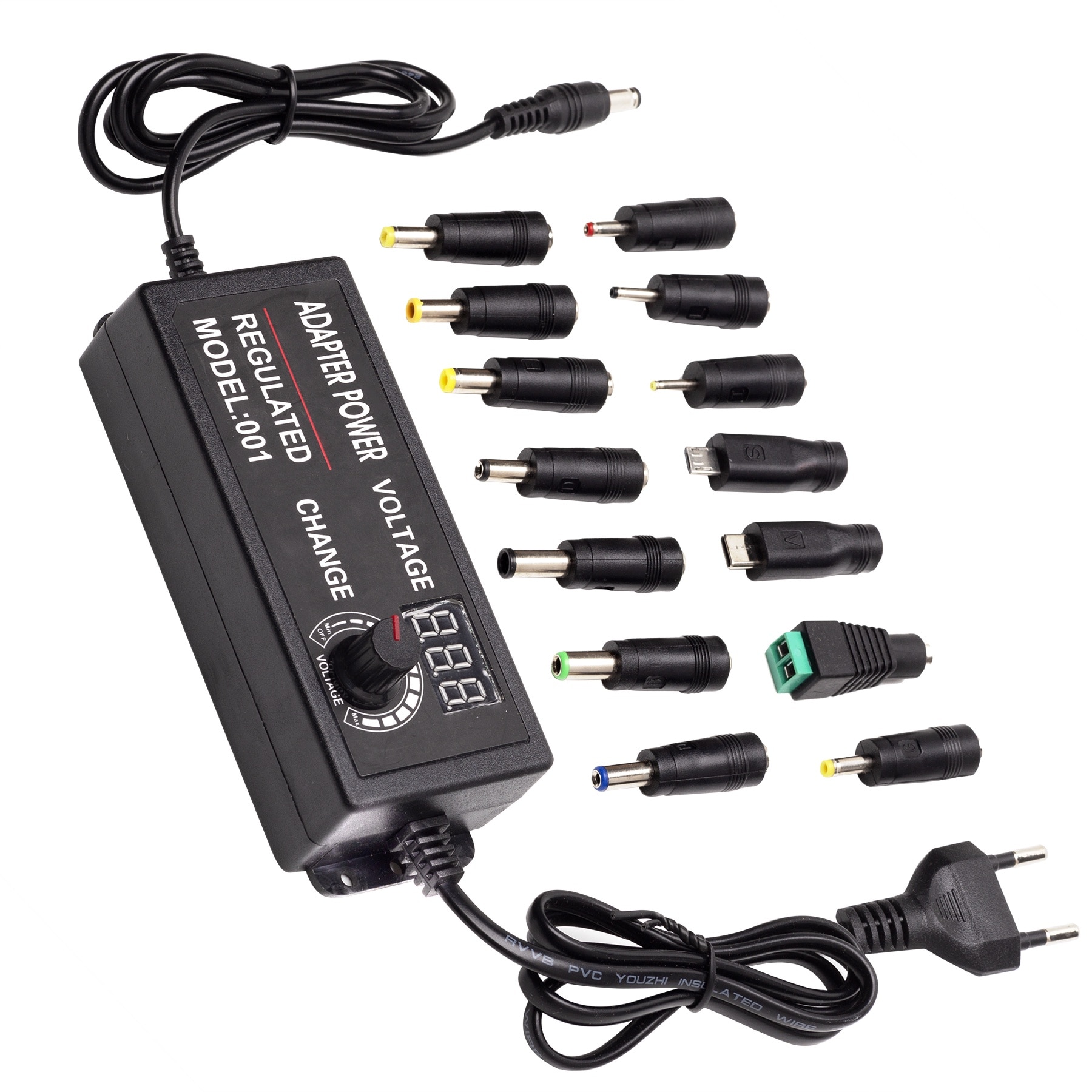 Alimentatore Regolabile Alimentatore Universale Stabilizzato Spina 3-12V DC 1A Connettori DC E Jack Caricabatterie Universale - Foto 10