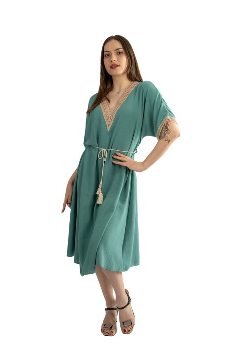 Rochie dama cu snur, Verde Pal, One Size