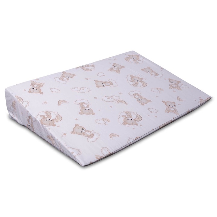 Антирефлуксна възглавница със сваляща се памучна калъфка 40x59 см Kidizi® Sleepy Bear