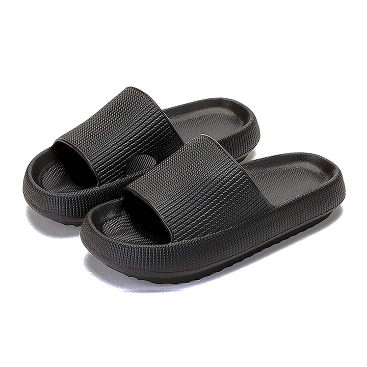 Дамски/мъжки чехли, Дунапрен, Черни, Черен, 36-37