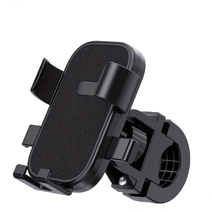 Suport telefon pentru bicicleta/motocicleta, Reglare la 360°, Brat de clema puternic, 4,5-7 inch, Negru