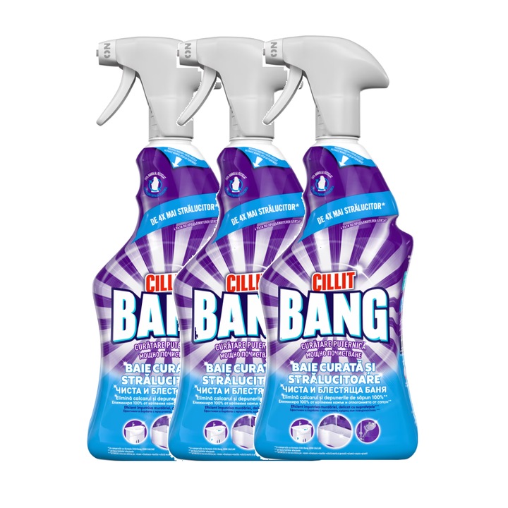 Detergent Cillit Bang Baie curata si stralucitoare, 3 X 750ml