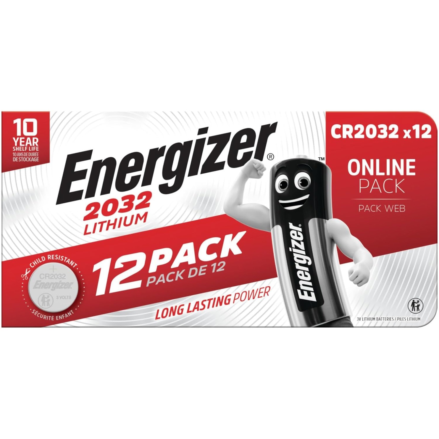 Baterii Energizer Litiu CR2032, 12 buc