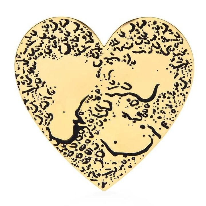 Brosa aurie, forma de inima, Rina C1