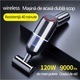 Autós porszívó, Vezeték nélküli töltés, Üzemidő 30 perc, 120 W, Fekete