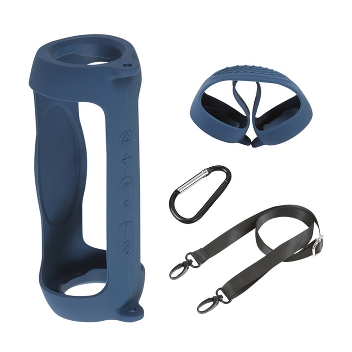 Husa pentru boxa portabila, difuzor protectie，Silicon, Compatibila cu JBL Charge 5, Albastru