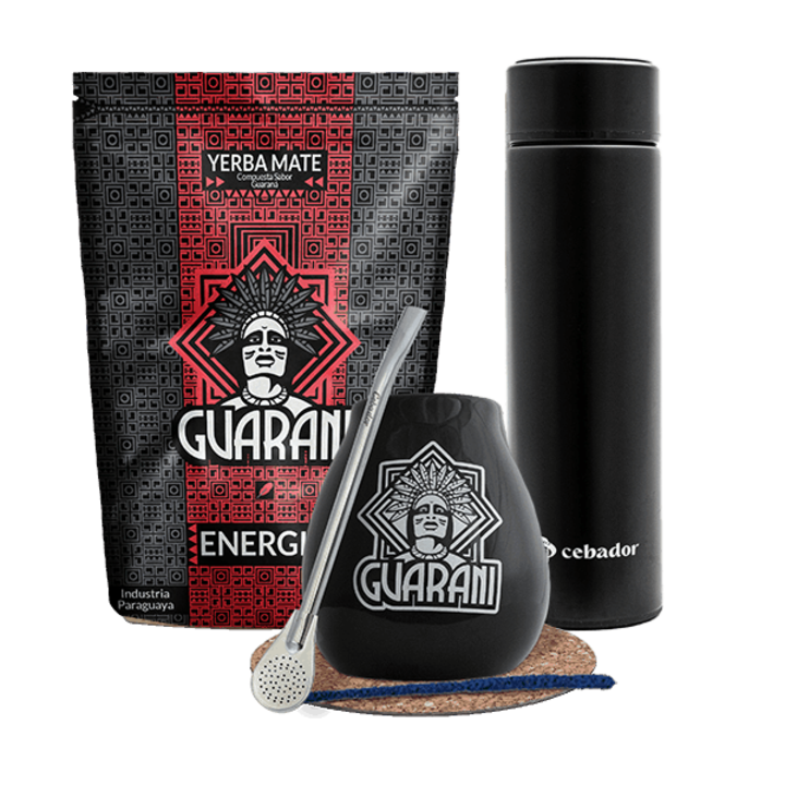 Set Ceai Yerba Mate Guarani Energia 500g Termos LED, 480ml Cana 350 ml