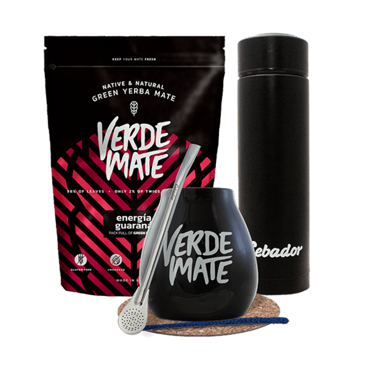 Ceai Yerba Mate Set Guarana Energia 500g Termos LED, 480ml Cana 350 ml