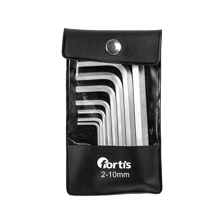 Комплект шестостенни отвертки, чанта, 8 части 2-10мм, Fortis
