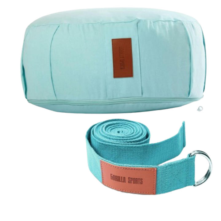 Set curea yoga + perna yoga, Gorilla Sports, albastru deschis