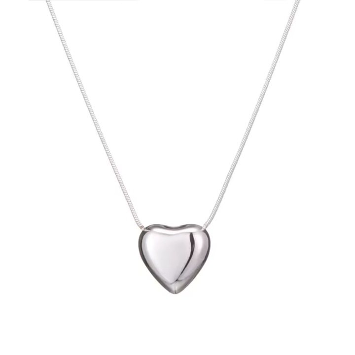 Colier dama Fiarra® cu lant delicat si pandativ in forma de inima, otel inoxidabil 316L, calitate premium, inchidere lobster