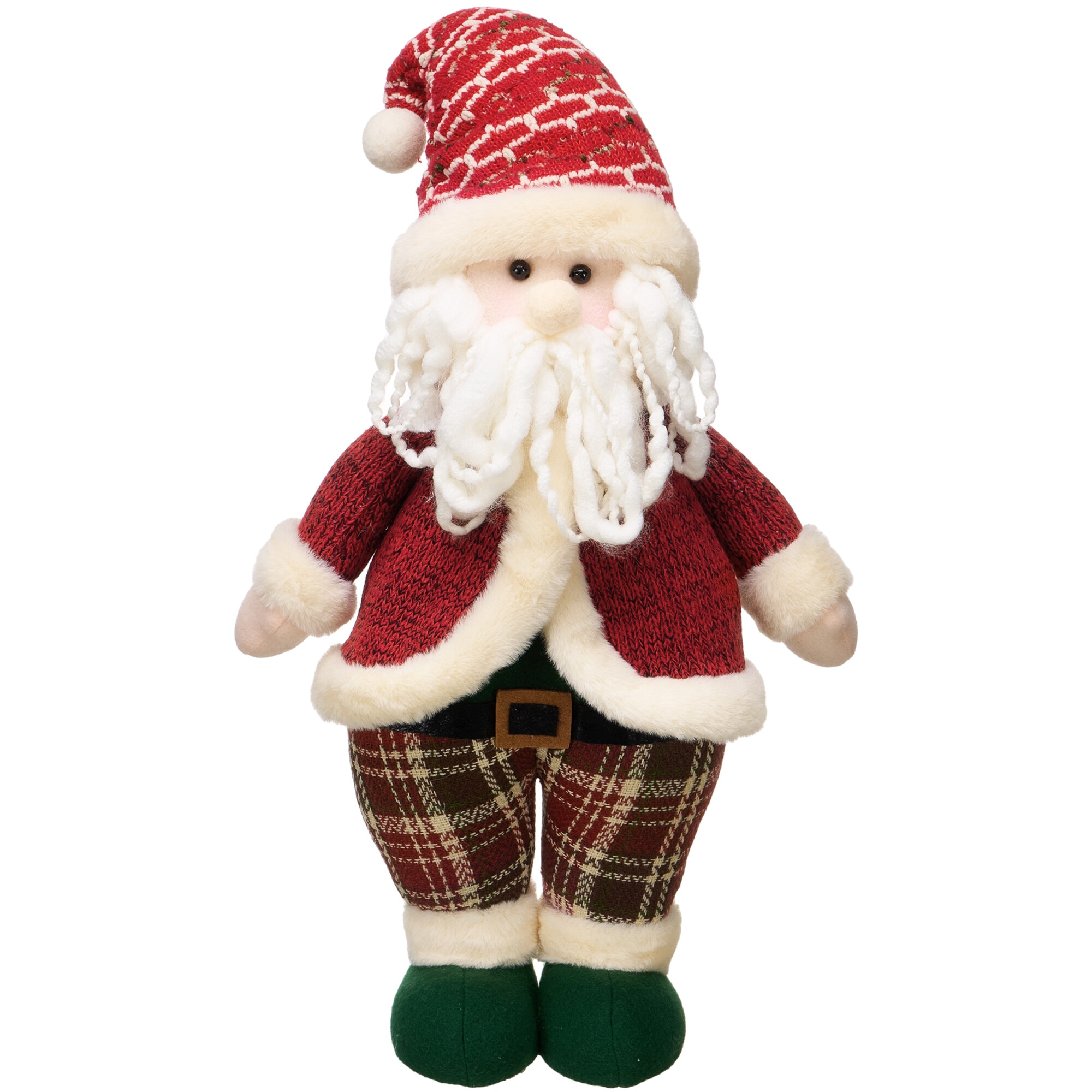 Figurina Mos Craciun Kring, 52 cm, Rosu/Verde