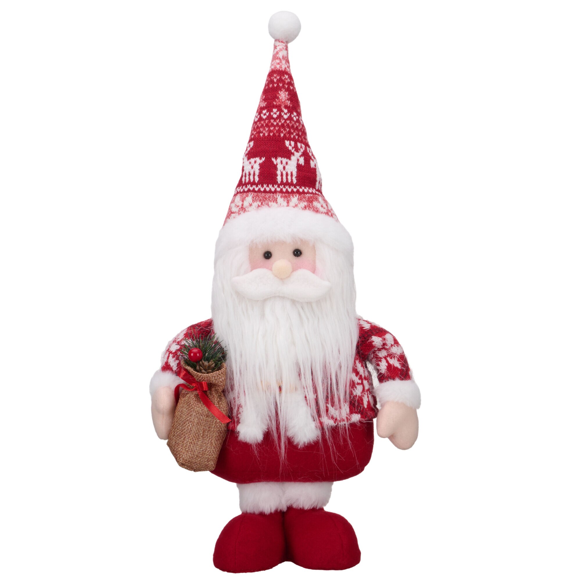 Figurina Mos Craciun Kring, 43 cm, Rosu