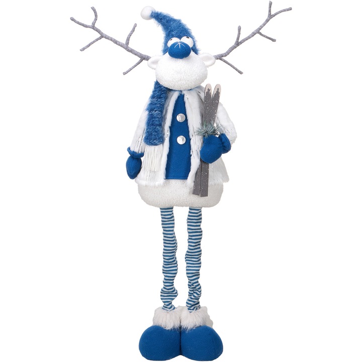 Rénszarvas Kring figura, fiú, 76 cm, Fehér/Kék