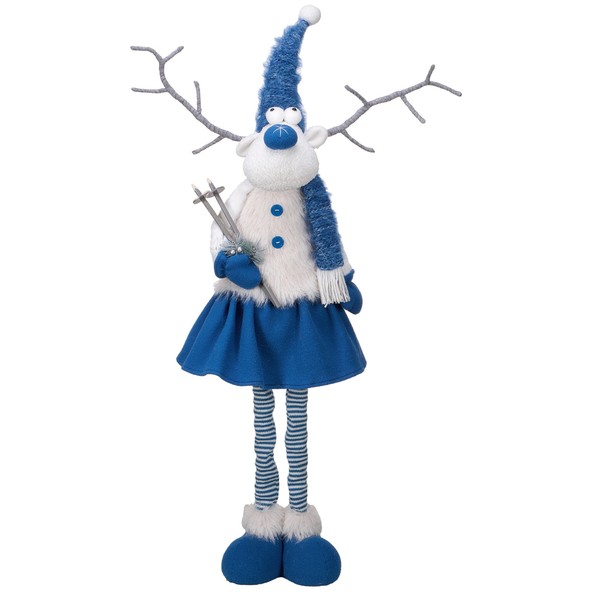 Figurina ren Kring, fata, 76 cm, Alb/Albastru
