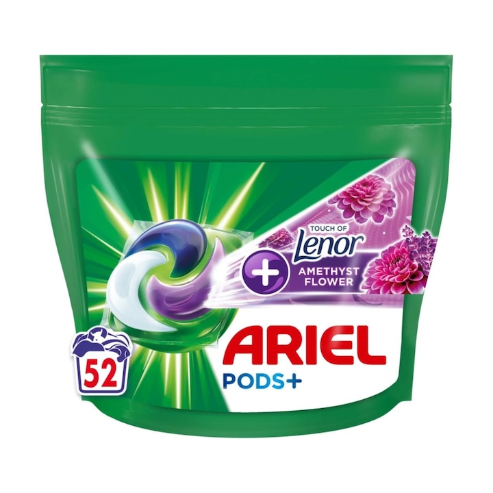 Ariel All-in-PODS + Touch of Lenor Amethyst Flower течна капсула за пране, за 52 пранета