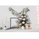 Brad artificial Kring Mini, 90 cm, aspect nins, Alb
