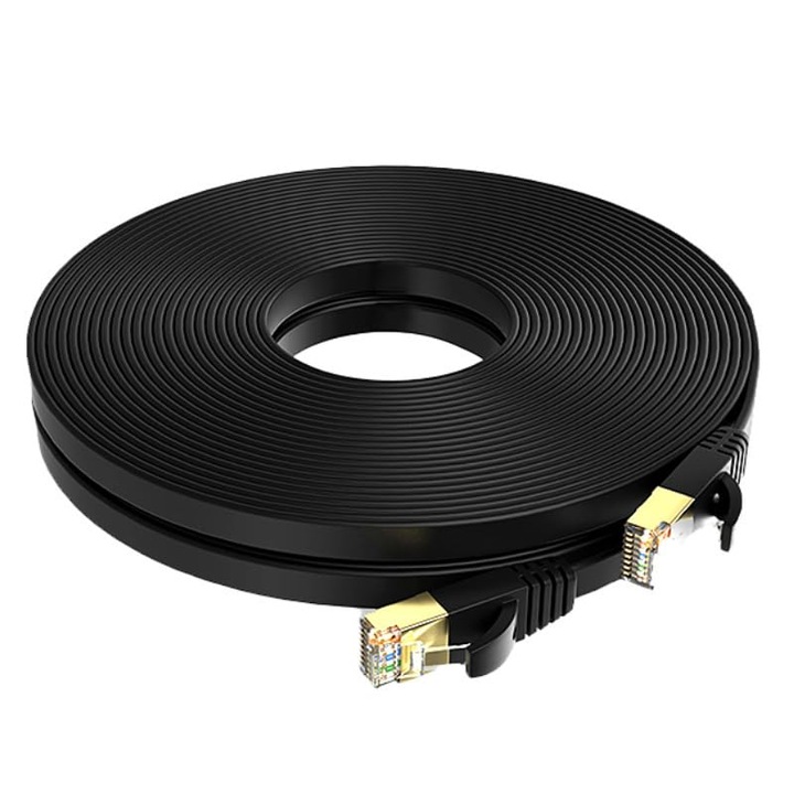 Ethernet кабел, Lycenxi, PVC/мед, Cat 7, черен