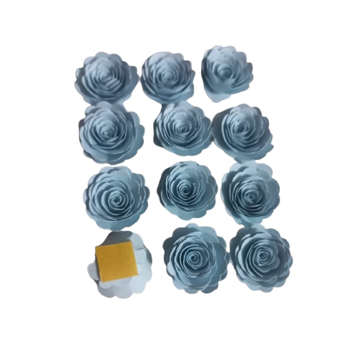 Хартиени цветя 2.5CM 12/компл. Сини