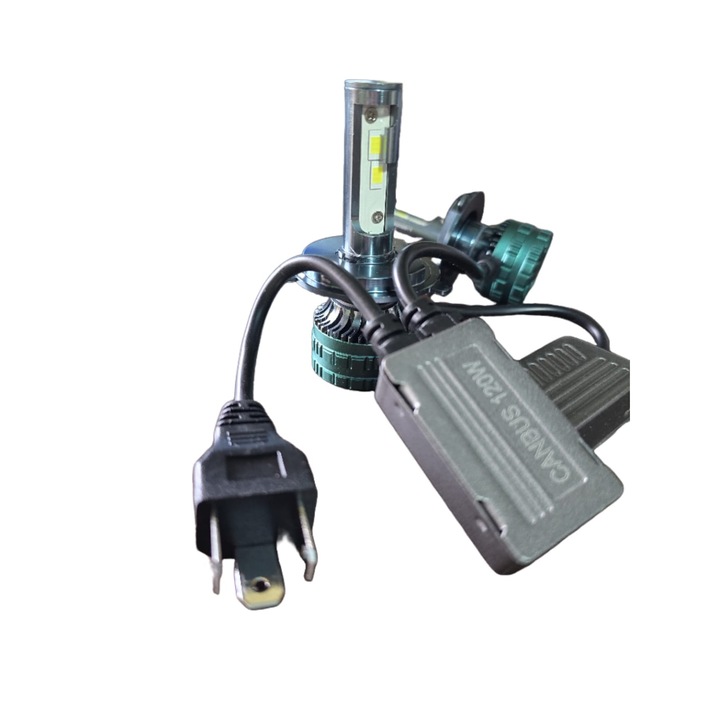 Set 2 becuri led H4 canbus 20.000 lumeni 120w lumina alba 6500k F7
