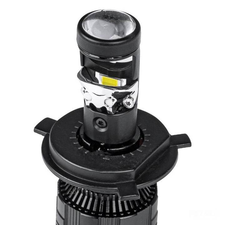 Set 2 becuri H7, LED, 9-36V, 60W, 3800lm, 6000K, Canbus, cu lupa, 03668 Amio