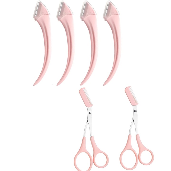 Set Trimmer Sprancene, Inox/Plastic, 6 buc, Roz