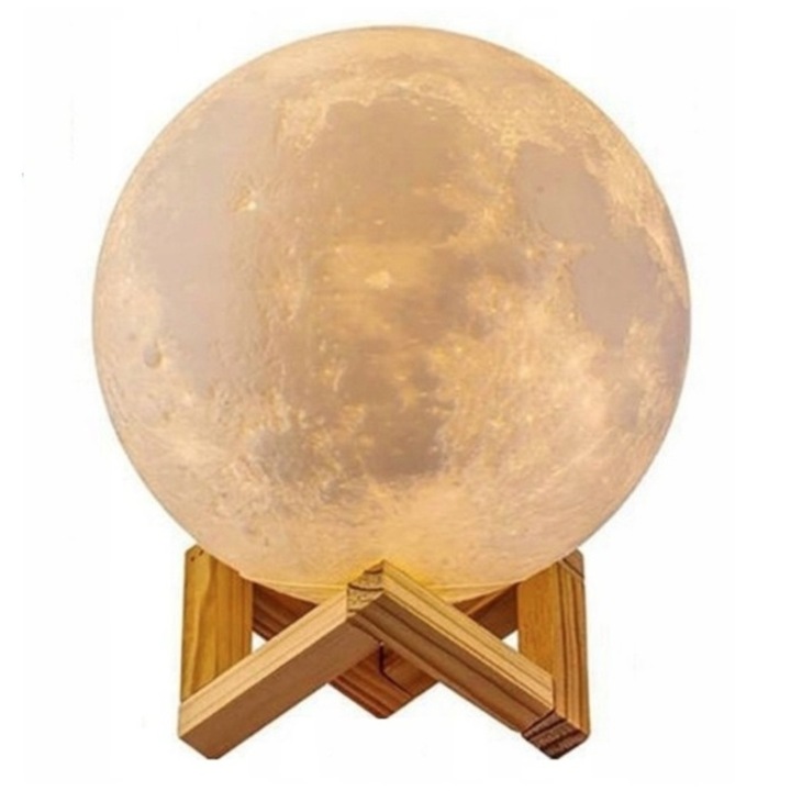 Lampa de noapte cu LED Moon, mare, 57cm, 3 moduri de iluminare