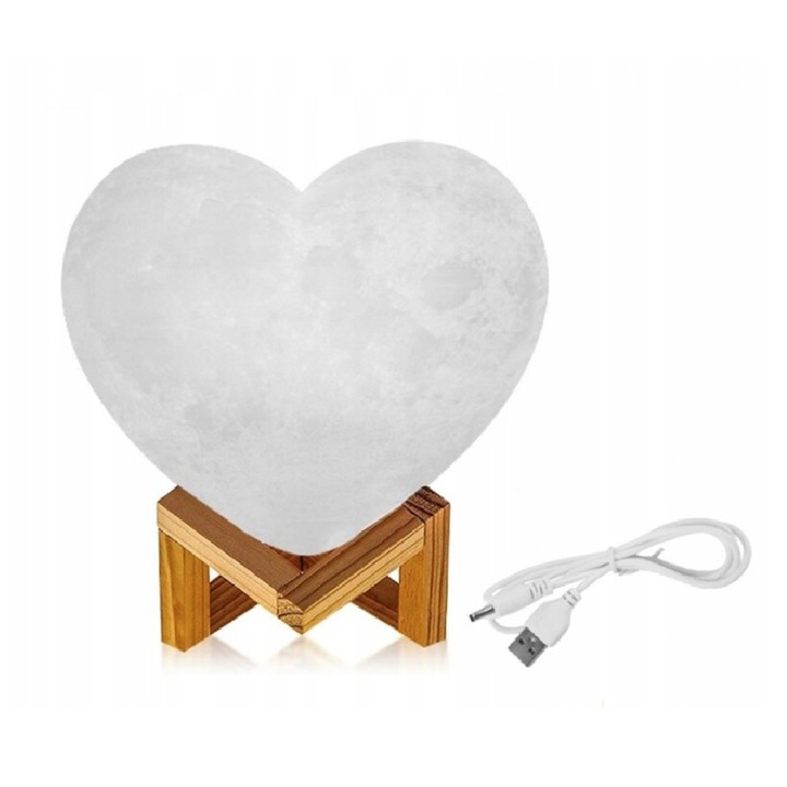 Lampa de noapte cu LED Heart, mare, 55 cm, 3 moduri de iluminare