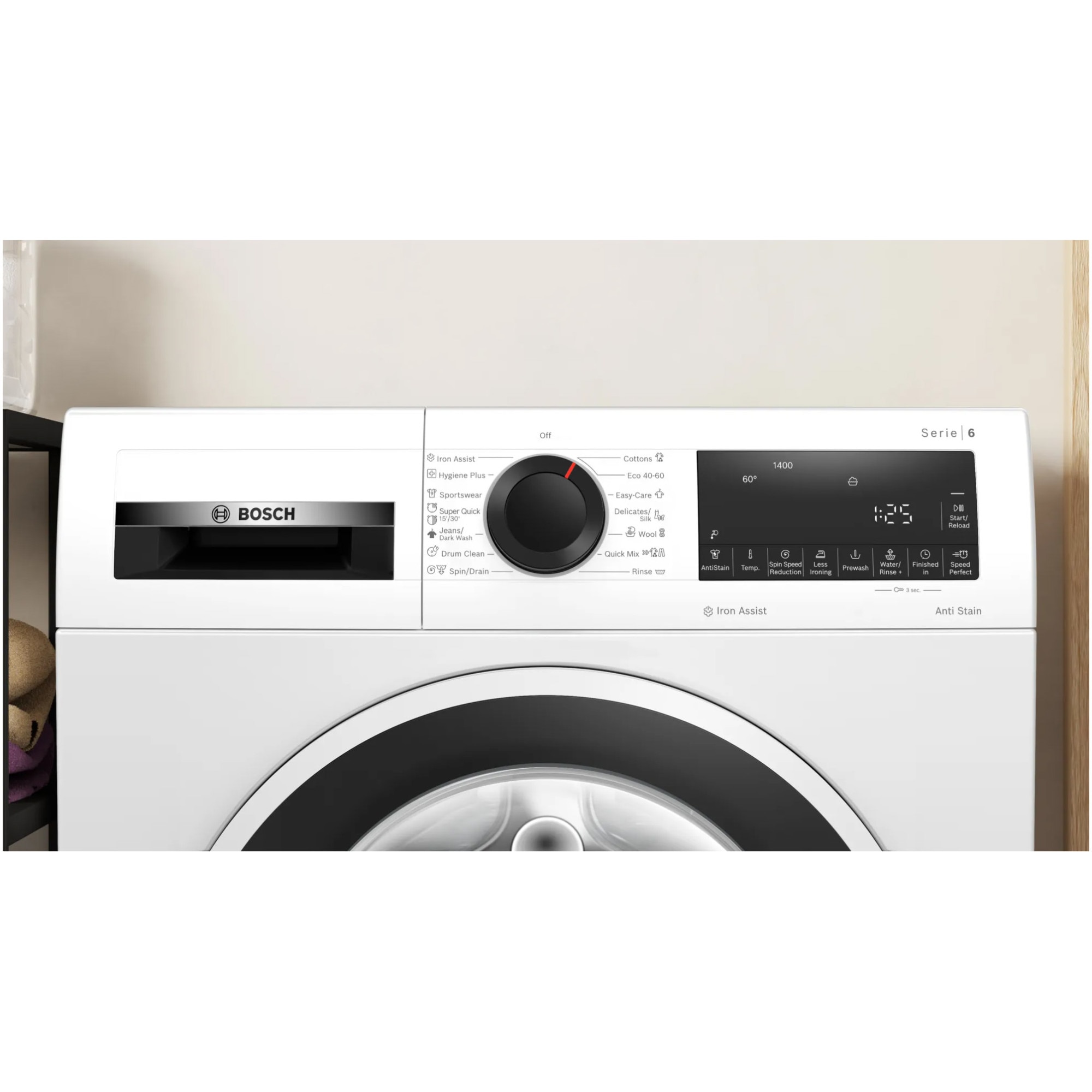 Masina de spalat rufe Bosch WGG244Z2BY, 9 kg, 1400 rpm, Motor EcoSilence Drive, Iron Assist, Anti Stain, Speed Perfect, Clasa A, 60 cm, Alb
