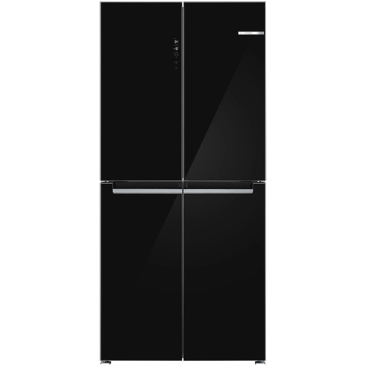 Хладилник Side by side Bosch KMC85LBEA, 547 л, No Frost, Multi-Door, Class E, VitaFresh, MultiAirflow, SuperFreezing, Сензорен дисплей, H 189,5 см, Черно стъкло