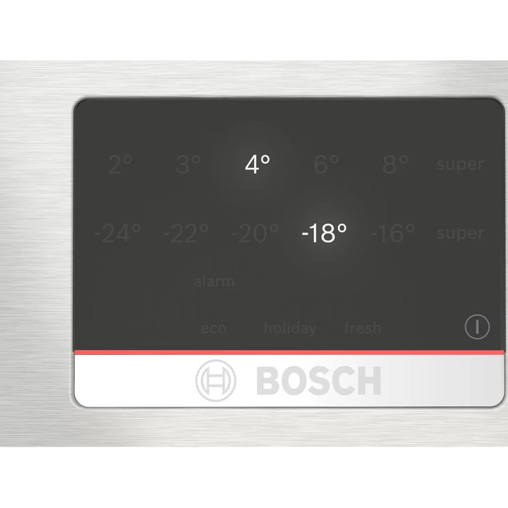 Combina frigorifica Bosch KGN394ICF, 363 l, No Frost, Clasa C, Iluminare LED, VitaFresh, Display touch control, Raft sticle, Multi Airflow, PerfectFit, H 203 cm, Inox Antiamprenta
