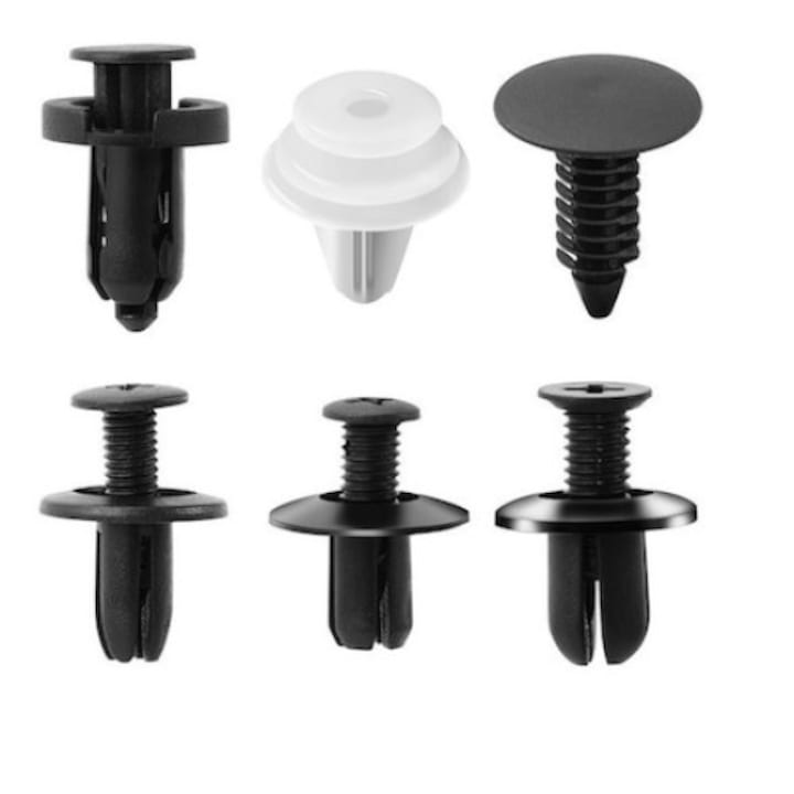 Autó patent készlet, 100 db, autó műanyagok rögzítéséhez, autó burkolatok, autó ajtólapok, 6 méret, Dactylon®