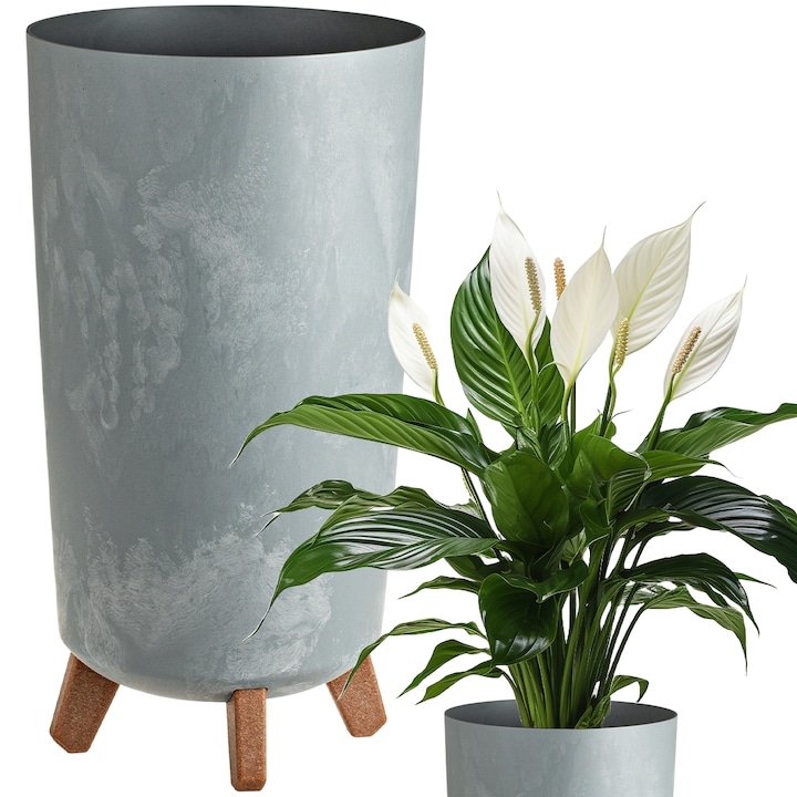 Ghiveci rotund inalt Gracia Tubus Slim Beton Effect DGTL240E-422U 24x45cm, Beton