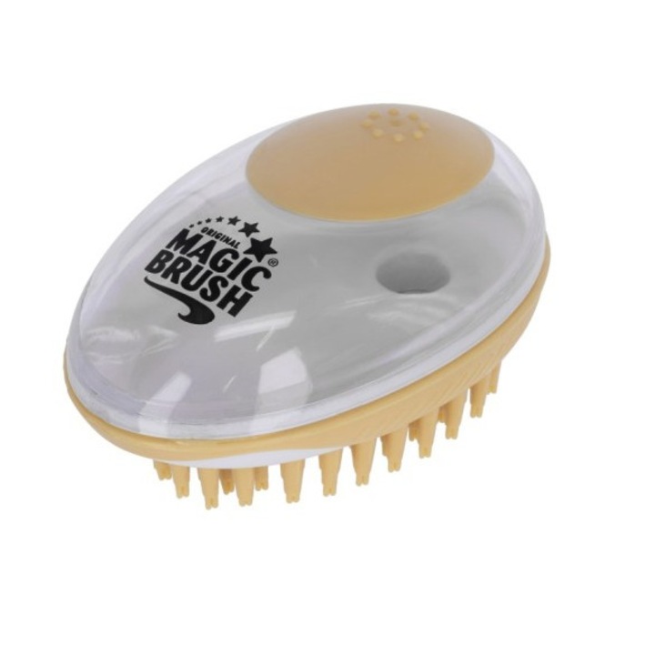 Állatkefe, Magic Brush, sampon tartóval, tisztításhoz és vízkőtelenítéshez, 100 ml